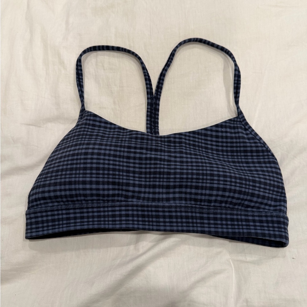 lululemon athletica Navy and Black Checked Strappy Sports Bra